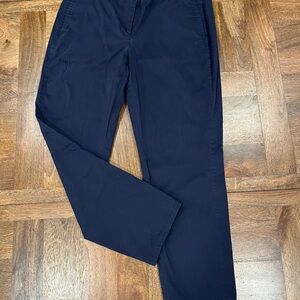 J. Jill Women's Navy Blue Straight Leg Chino Pants Cotton Stretchy Pockets